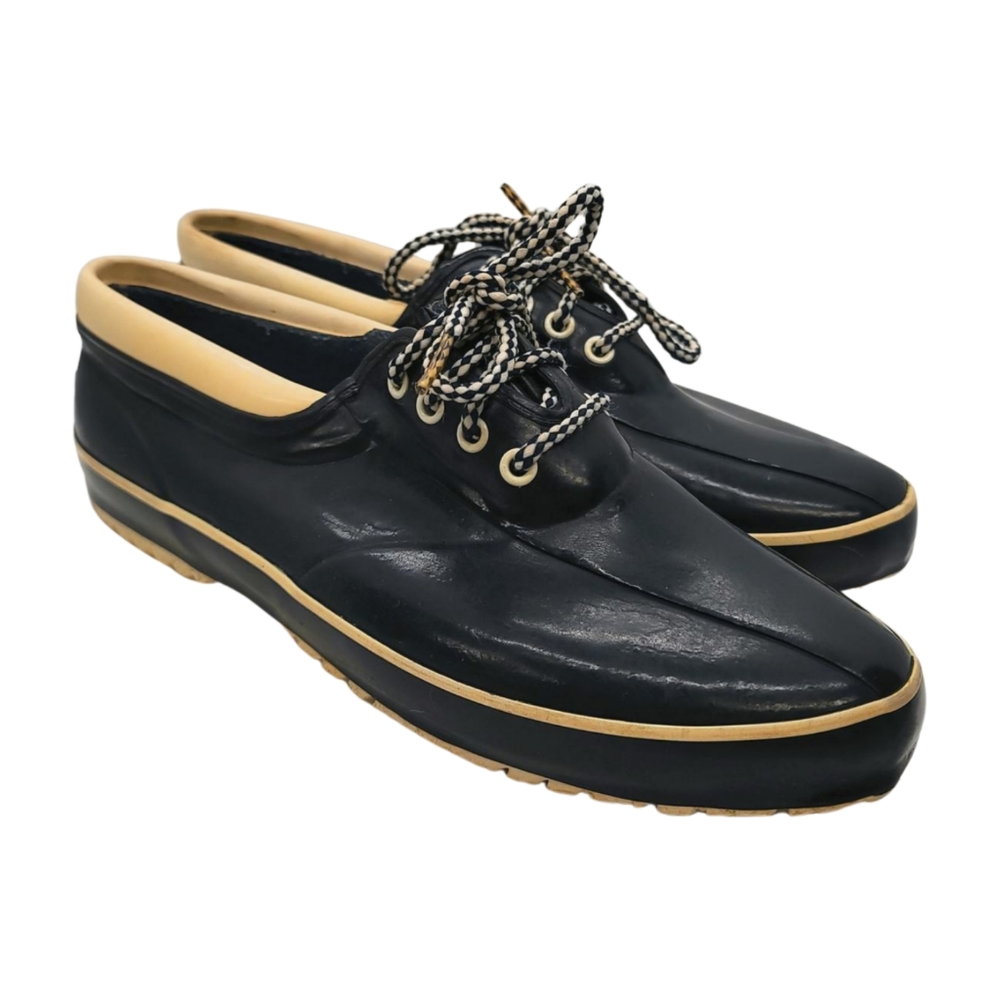 Eddie Bauer Womens Vintage Rubber Galoshes Boat Rain Shoes 70s-80s Size 9M